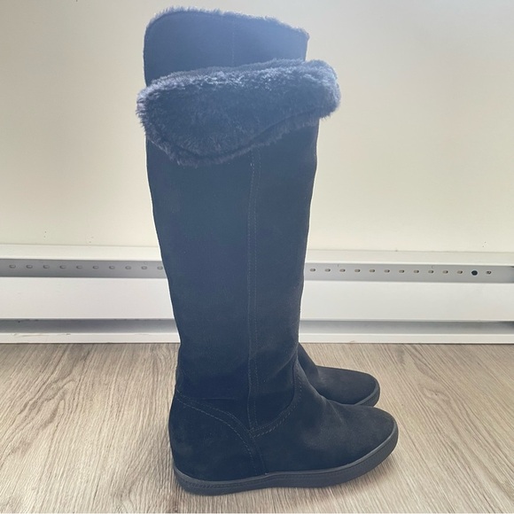 GEOX RESPIRA OVER THE KNEE TALL BLACK SUEDE BOOTS SIZE 9 - Picture 3 of 16